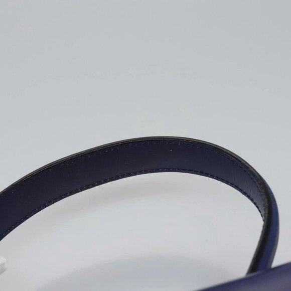 CELINE Hand Bag Leather Blue Gold Auth BD984 - Picture 9 of 16